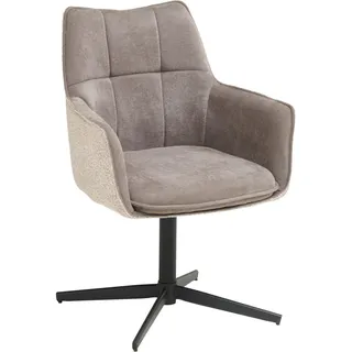 Livetastic Armlehnstuhl, Anthrazit, Schwarz, Metall, Textil, Drehkreuz, 62x85x62 cm, Sitzfläche 360° drehbar, Esszimmer, Stühle, Esszimmerstühle, Armlehnenstühle