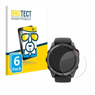 BROTECT Schutzglas für Garmin Fenix 8 Pro AMOLED | (51 mm) 6 Stück Transparenter Displayschutz Made in Germany Schutzfolie Panzer Folie Glas 9H Einfache Montage Clear