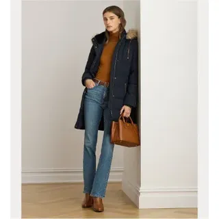 Lauren Ralph Lauren für Damen. 297957509008 Marineblauer Daunenmantel aus Kunstfell (S), Lässig, Polyester