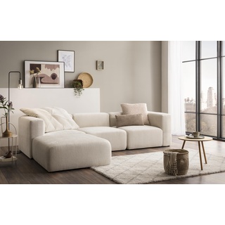 DOMO.Collection Ecksofa Adrian, Modulsofa in L-Form, aus 4 Modulen, Sofa, Couch 301 x 193 cm in creme