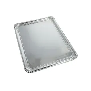 Papstar Einweg-Servierplatten silber 45,5 x 34,0 cm, 10 St.