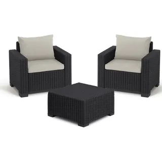 Allibert by Keter California Lounge Set 3-tlg. Anthrazit/Grau