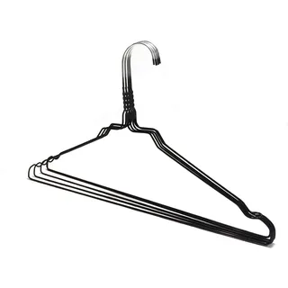 RSR Hangers Kleiderbügel Metall Schwarz Drahtbügel 50 Stück Metallkleiderbügel Set Drahtkleiderbügel Metall Draht Hosenbügel Verzinkt Platzsparend Hochwertige Pulverbeschichtung 40 cm