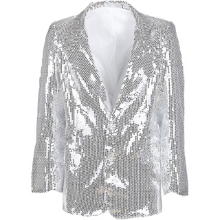 "SHOWTIME" (silver sequin jacket) - (XL)