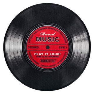 Record Music Teppich - schwarz/rot - 90 cm