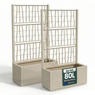 Kreher Pflanzkasten Set 80 x 36 cm Beige