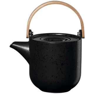 ASA Teekanne Coppa Kuro, Schwarz, Holz, Keramik, 600 ml, 10.7x12x14.5 cm, Ausgießer, Filtereinsatz, Kaffee & Tee, Kannen, Teekannen