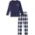 Pyjama in navy offwhite kariert Gr 158/164
