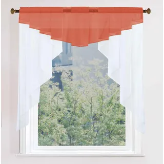 Gardinenbox Scheibengardine Stangendurchzug 100 x 100 cm Terrakotta