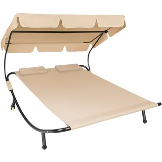 Tectake Gartenliege Livorno 215 x 183 x 150 cm Schwarz