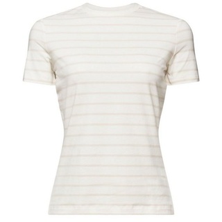 Esprit T-Shirt Gestreiftes Top mit Rundhalsausschnitt (1-tlg) weiß XL