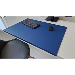 Profi Mats Schreibtischunterlage PM Schreibtischunterlage mit Kantenschutz Sanftlux Leder 12 Farben blau 70 cm