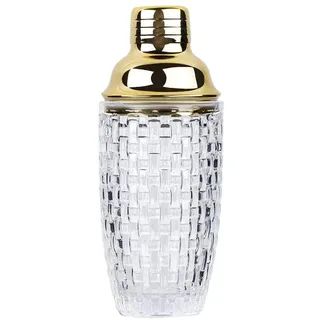 Uikdjgu 13-Unzen-Glas-Cocktail-Shaker-Set – Glas-Shaker für Cocktails, Getränke-Shaker, Cocktail-Shaker und Cocktail-Shaker, Gold, Langlebig, Einfach zu Bedienen