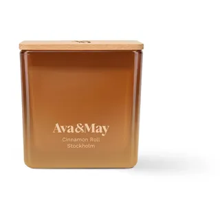 Ava&May Cinnamon Roll Duftkerze 220g Gourmand & Würzig Vegan, 100% pflanzenbasiertes Wachs