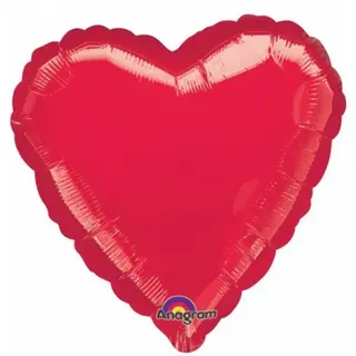 Amscan - Standard "Metallic Red" Folienballon Herz rot, S15, 43cm
