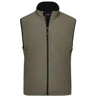 Men's Softshell Vest Trendige Weste aus Softshell braun/grün/oliv, Gr. XXL