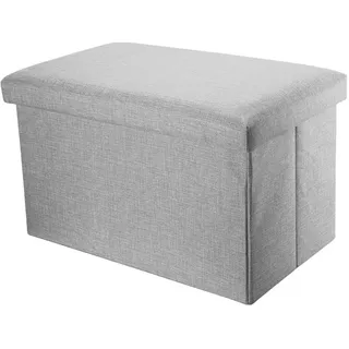 Intirilife Sitzwürfel Faltbare Sitzbank Leinen 78 x 38 x 38 cm Grau