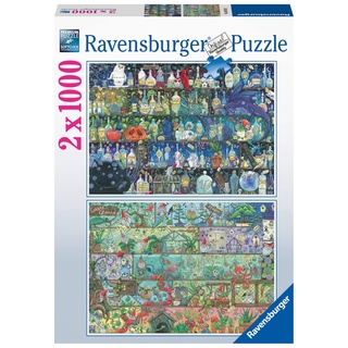 Ravensburger Puzzle 80524 - Zoe Sadler: Magische Regale - 2x 1000 Teile Puzzle für Erwachsene und Kinder ab 14 Jahren