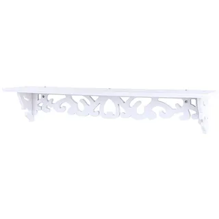 yosoo weiß Regal Shabby Chic Filigrane Stil Cut Out Design Wandregal, Pastoral Hohl geschnitzt Wand Deko Mounted Floating Storage Display,(L) x (w): 46 x 9 cm/18,11 x 3,54 Zoll (Genehmigung)