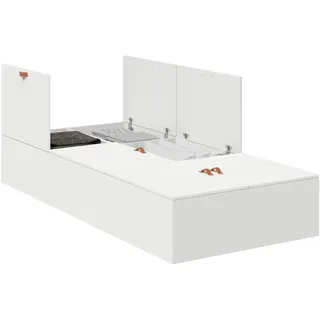 vidaXL Aufbewahrungsbettgestell 100 x 200 cm Weiß