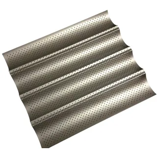 4 Mulden Baguetteblech Backblech Antihaft Baguette Backform Blech NEU