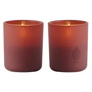 Uyuni LED Glas Stumpenkerze 6x7cm wine red 2er Set