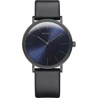 Bering Damen Armbanduhr Classic 36 mm Armband Kalbsleder 13436-427 - Dunkelblau/Grau