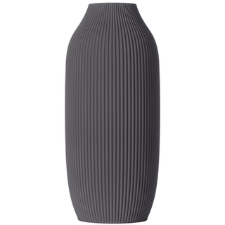 3D Vase Dekovase Stella XL 38cm Bodenvase Deko Vase für Pampasgras Trockenblumen Grau