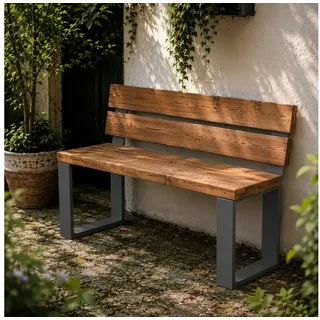 HAGO Sitzbank 2er Set Bankkufen Bankgestell Möbelfüße Gartenbank Anthrazit Stahl (2-St., 2er Set), Witterungsbeständig schwarz