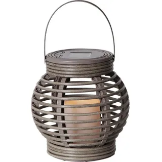 Star Trading LED-Solar-Laterne Rotang, 1 LED, grau, 16x16 cm