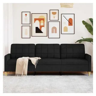 vidaXL Schlafcouch Stoff 3-Sitzer Schwarz