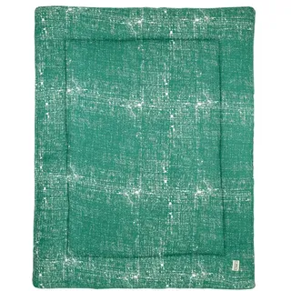 Meyco Baby Laufgittereinlage Fine Lines Emerald Green, (1-tlg), 77x97cm grün