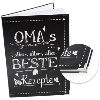 Logbuch-Verlag Notizbuch Rezeptbuch OMAS ALLERBESTE REZEPTE DIN A4, mit Metallecken schwarz