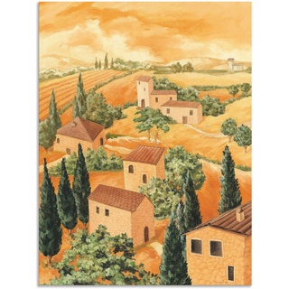 Wandbild ARTLAND "Landschaft Italien" Bilder Gr. B/H: 90 cm x 120 cm, Alu-Dibond-Druck Europa, 1 St., braun Kunstdrucke