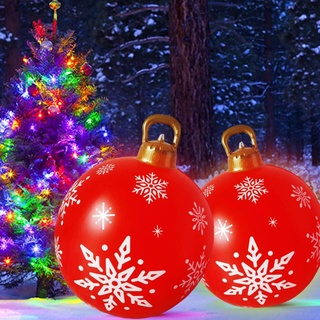 60cm Groß LED Weihnachtsbeleuchtung Weihnachtskugel Deko, Aufblasbar Kugeln Weihnachtsdeko Weihnachten Ball, Wasserdicht Weihnachtskugeln Ornamente mit Fernbedienung für Hochzeit Party (I)