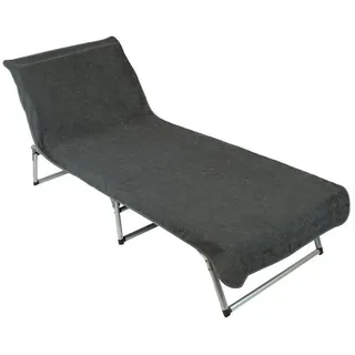 ZOLLNER Strandtuch, Mikrofaser (1-St), 75 x 215 cm, 100% Baumwolle, Liegenbezug für Sonnenliege grau