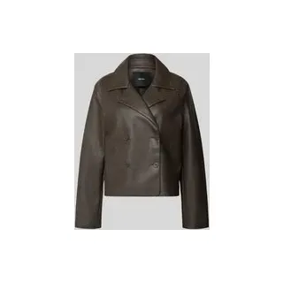 Regular Fit Blazer in Leder-Optik Modell 'Neala', Taupe, 40