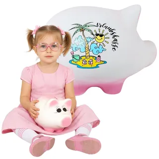 Personalisierte Spardose aus Keramik zum Zerbrechen mit Wunschtext & Motiv – Individuelle Geldgeschenk-Idee für Kinder, Hochzeit, Geburtstag, Taufe – Handgemachte Sparbüchse mit Namen, ohne Öffnung