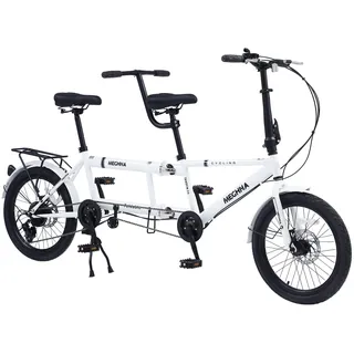 Tandem-Fahrrad – City-Tandem-Klapprad, faltbares Tandem-Beach-Cruiser-Fahrrad für Erwachsene, verstellbar, 7 Gänge, CE/FCC/CCC
