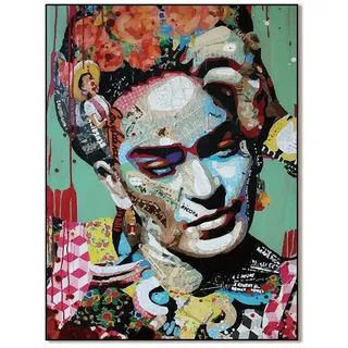 Frau Artwork Druckkunst, Zeitgenössische Abstrakte Graffiti Patchwork Kunst Frida Kahlo Porträtmalerei Poster Bild Auf Leinwand Gedruckt Hauptküche Dekor Für Wand, Ungerahmt,50x70cm