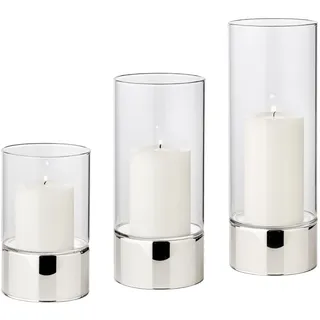 Edzard Windlicht Granada Glas Silber
