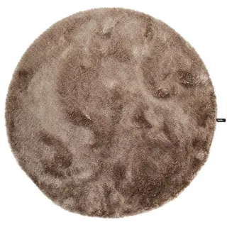 Hochflor-Teppich Whisper, benuta, rund, Höhe: 31 mm, Kunstfaser, Berber, Ethno-Style, Wohnzimmer braun