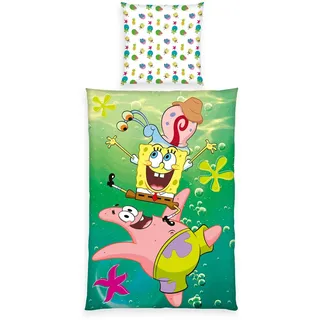Herding SpongeBob Mehrfarbig Baumwolle 135 x 200 cm + 80 x 80 cm