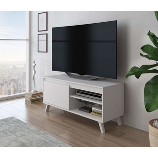 Furnix TV-Schrank DARSI Lowboard Fernsehschrank Kommode 100 oder 140 cm breit Wahl skandinavisches Design weiß 100 cm
