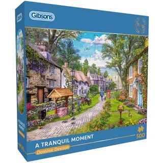 Gibsons A Tranquil Moment 500 Teile Puzzle für Erwachsene – Countryside Afternoon Stroll Nostalgisches Kunstwerk von Dominic Davison – Premium Nachhaltiges Puzzle Made in UK/EU