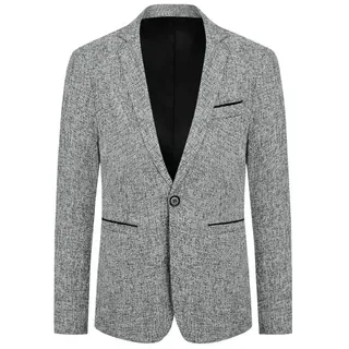 Allthemen Sakko Herren Sportliches Sakko im Slim Fit grau 54