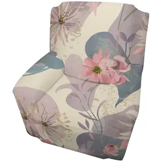 Highdi Stretch Sesselbezug Sesselhusse Elastische Vintage-Blumendruck Sofaüberzug Clubsessel Sessel Bezug,Weicher Sesselschoner mit Armlehne Sitzbezug Für Sessel Hussen Für Sessel (rosa Lotus)