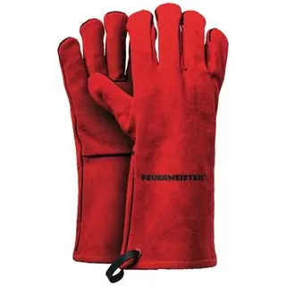 Feuermeister Premium BBQ Grillhandschuh aus Spaltleder, rot Gr. 8
