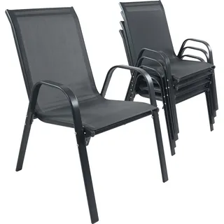 VCM Gartenstuhl 56 x 56 x 0 cm schwarz 4 St.