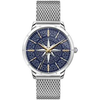 THOMAS SABO Quarzuhr REBEL SPIRIT KOMPASS, Armbanduhr für Damen und Herren, unisex, Onyx- oder Lapislazuli-Steine silberfarben